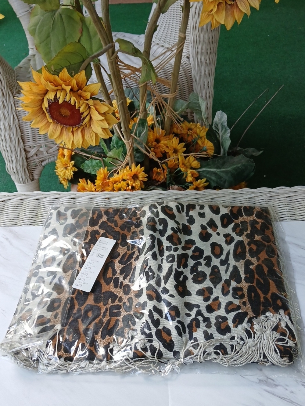 Tolani Leopard Print Pashmina And Silk Scarf NWT